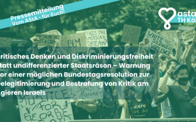 Kritisches Denken und Diskriminierungsfreiheit statt undifferenzierter Staatsräson – Warnung vor einer möglichen Bundestagsresolution zur Delegitimierung und Bestrafung von Kritik am Agieren Israels