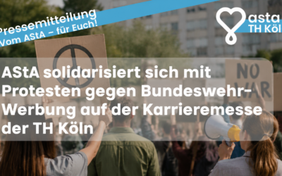 Proteste gegen Bundeswehr-Auftritt auf der Karrieremesse der TH Köln